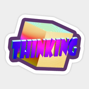 Thinking Outside the Box Pun Colorful 3 Sticker